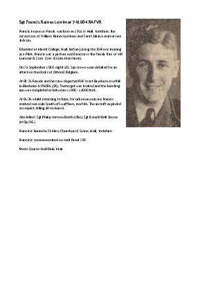 A preview of a PDF biography for Lorrimar, Francis Raines